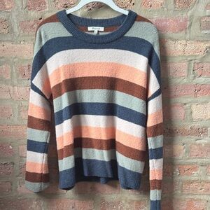 Madewell Multicolor Striped Oversized Crew Neck Sweater